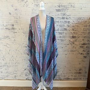 Multicolored kimono duster cover up
